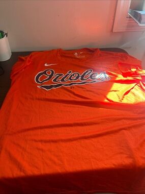 MLB Orioles Orange Nike Script Team Shirt